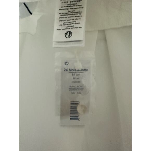 Jacadi Blanc Blouse POUMBIS NWT 6M36M quality fabric Paris baby girl clothes - Picture 3 of 5